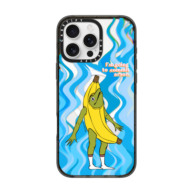 Drawinfrogs x CASETiFY iPhone 16 Pro Max ケース ブラック インパクトケース MagSafe対応 Arson Banana