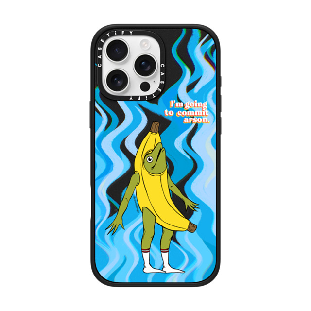 Drawinfrogs x CASETiFY iPhone 16 Pro Max ケース マットブラック インパクトケース MagSafe対応 Arson Banana