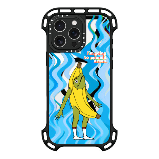 Drawinfrogs x CASETiFY iPhone 16 Pro Max ケース ブラック ウルトラ バウンスケース MagSafe対応 Arson Banana