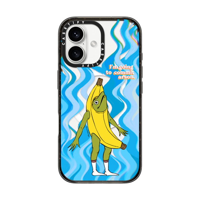 Drawinfrogs x CASETiFY iPhone 16 ケース ブラック インパクトケース MagSafe対応 Arson Banana