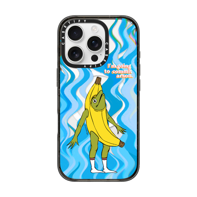 Drawinfrogs x CASETiFY iPhone 16 Pro ケース ブラック インパクトケース MagSafe対応 Arson Banana