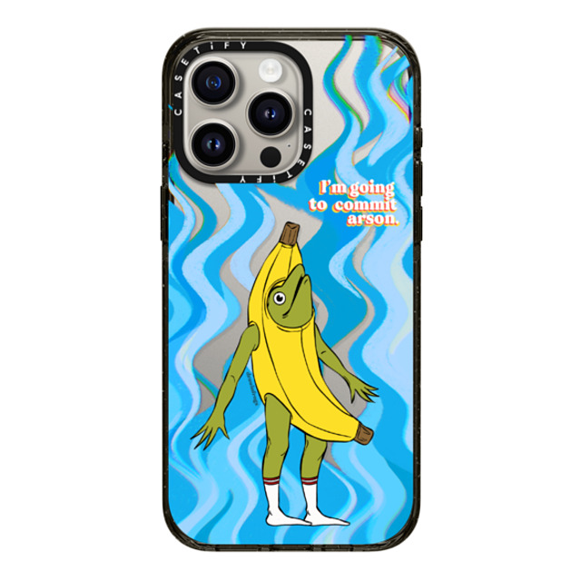 Drawinfrogs x CASETiFY iPhone 15 Pro Max ケース ブラック インパクトケース Arson Banana