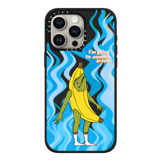 Drawinfrogs x CASETiFY iPhone 15 Pro Max ケース マットブラック インパクトケース MagSafe対応 Arson Banana