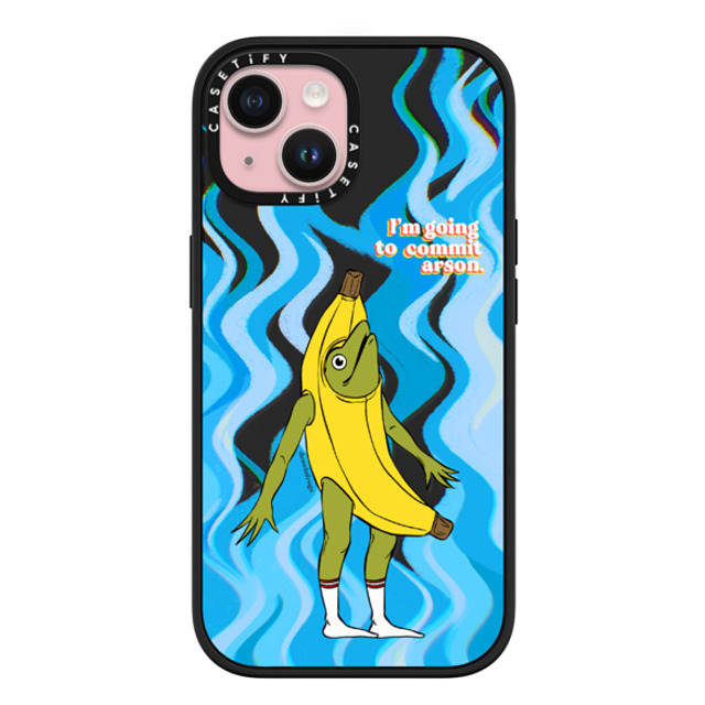 Drawinfrogs x CASETiFY iPhone 15 ケース マットブラック インパクトケース MagSafe対応 Arson Banana