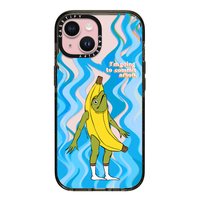 Drawinfrogs x CASETiFY iPhone 15 ケース ブラック インパクトケース Arson Banana