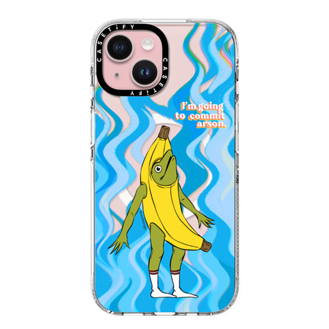 Drawinfrogs x CASETiFY iPhone 15 ケース クリア クリア ケース MagSafe対応 Arson Banana