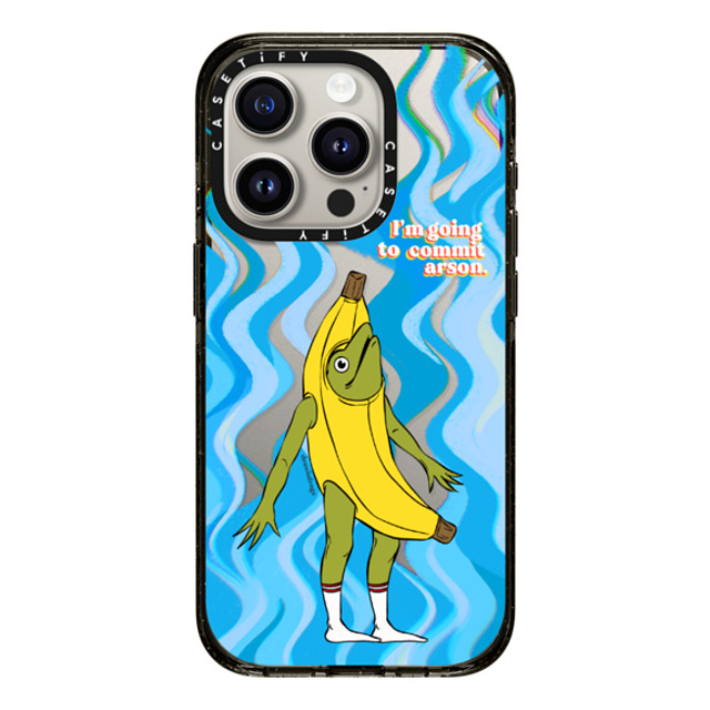 Drawinfrogs x CASETiFY iPhone 15 Pro ケース ブラック インパクトケース Arson Banana