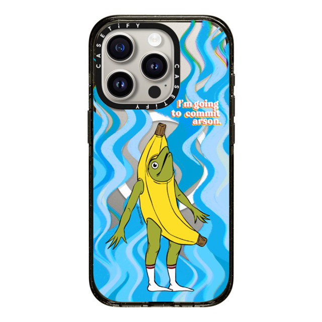 Drawinfrogs x CASETiFY iPhone 15 Pro ケース ブラック インパクトケース MagSafe対応 Arson Banana