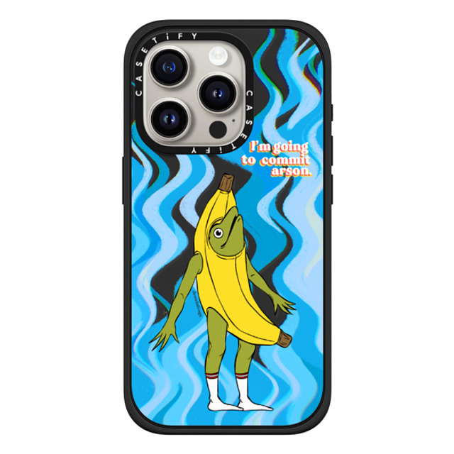 Drawinfrogs x CASETiFY iPhone 15 Pro ケース マットブラック インパクトケース MagSafe対応 Arson Banana