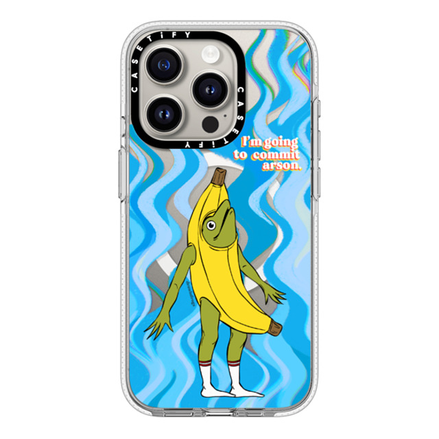 Drawinfrogs x CASETiFY iPhone 15 Pro ケース クリア クリア ケース MagSafe対応 Arson Banana