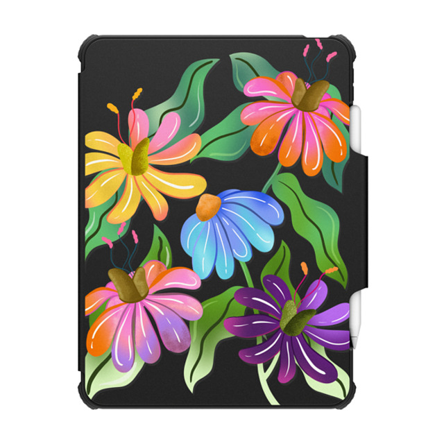 Illustrated by Charlie x CASETiFY iPad Pro 12.9-inch (第5/6世代) Floral,Pattern Black インパクト フォリオ ケース Funky Flowers by Illustrated By Charlie Back to School Illustrated by Charlie x CASETiFY iPad Pro 12.9-inch (第5/6世代) Floral,Pattern Black インパクト フォリオ ケース Funky Flowers by Illustrated By Charlie Back to School