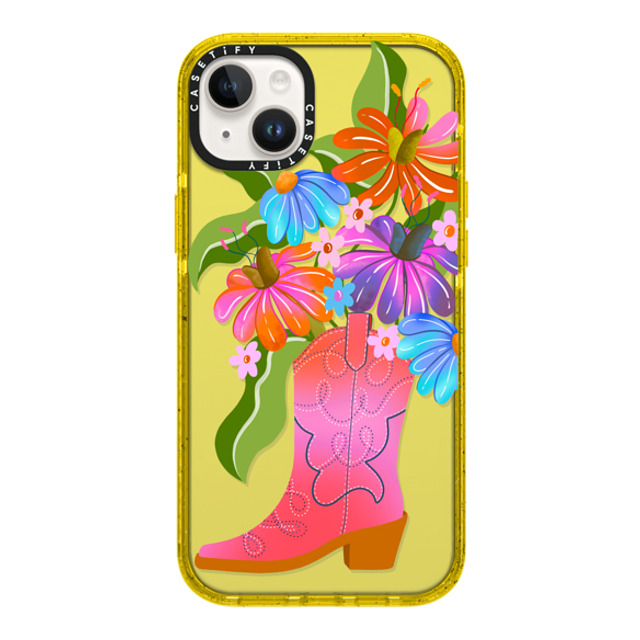 Illustrated by Charlie x CASETiFY iPhone 14 Plus ケース Floral,Pattern イエロー インパクトケース Groovy Cowgirl by Illustrated By Charlie Father's Day Illustrated by Charlie x CASETiFY iPhone 14 Plus ケース Floral,Pattern イエロー インパクトケース Groovy Cowgirl by Illustrated By Charlie Father's Day
