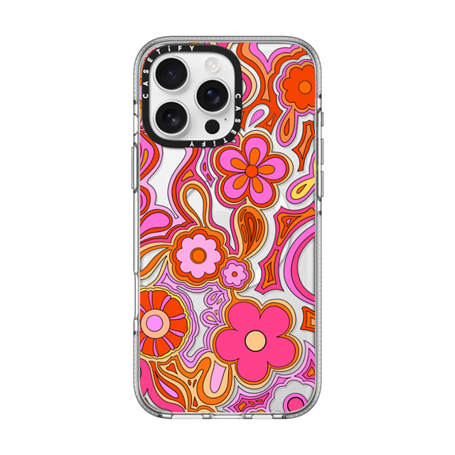 Illustrated by Charlie x CASETiFY iPhone 16 Pro Max ケース Floral,Pattern クリア クリア ケース MagSafe対応 Retro Flower Power by Illustrated By Charlie Back to School Illustrated by Charlie x CASETiFY iPhone 16 Pro Max ケース Floral,Pattern クリア クリア ケース MagSafe対応 Retro Flower Power by Illustrated By Charlie Back to School