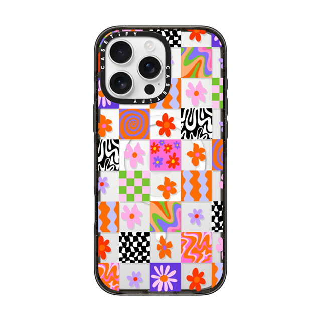 Illustrated by Charlie x CASETiFY iPhone 16 Pro Max Case Floral,Pattern Black インパクトケース MagSafe対応 Retro Checkerboard by Illustrated By Charlie Mother's Day Illustrated by Charlie x CASETiFY iPhone 16 Pro Max Case Floral,Pattern Black インパクトケース MagSafe対応 Retro Checkerboard by Illustrated By Charlie Mother's Day