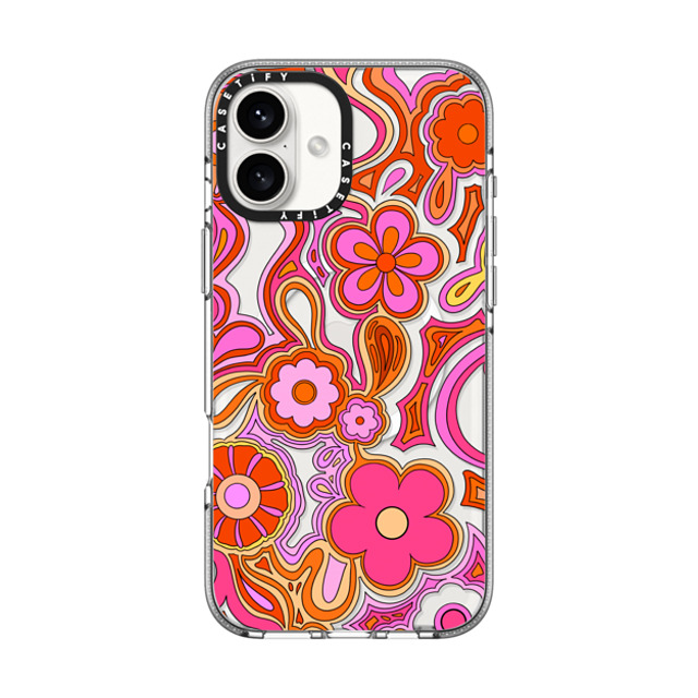 Illustrated by Charlie x CASETiFY iPhone 16 Plus Case Clear Clear Case MagSafe Compatible Retro Flower Power by Illustrated By Charlie Illustrated by Charlie x CASETiFY iPhone 16 Plus Case Clear Clear Case MagSafe Compatible Retro Flower Power by Illustrated By Charlie