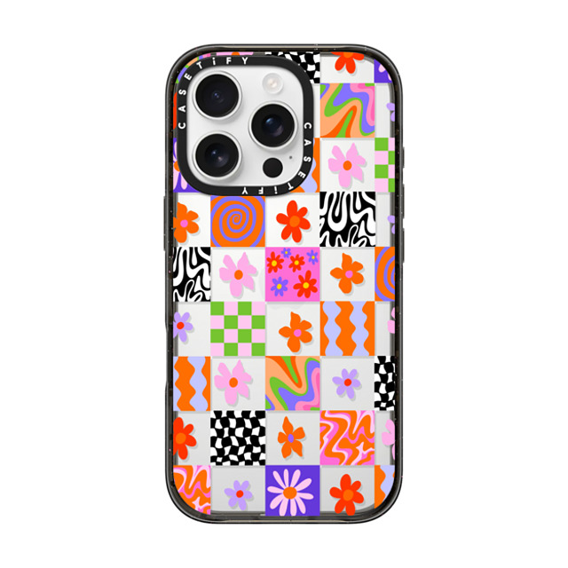 Illustrated by Charlie x CASETiFY iPhone 16 Pro Case Floral,Pattern Black Impact Case Retro Checkerboard by Illustrated By Charlie Mother's Day Illustrated by Charlie x CASETiFY iPhone 16 Pro Case Floral,Pattern Black Impact Case Retro Checkerboard by Illustrated By Charlie Mother's Day