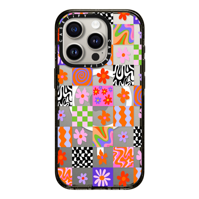 Illustrated by Charlie x CASETiFY iPhone 15 Pro Case Floral,Pattern Black インパクトケース MagSafe対応 Retro Checkerboard by Illustrated By Charlie Mother's Day Illustrated by Charlie x CASETiFY iPhone 15 Pro Case Floral,Pattern Black インパクトケース MagSafe対応 Retro Checkerboard by Illustrated By Charlie Mother's Day