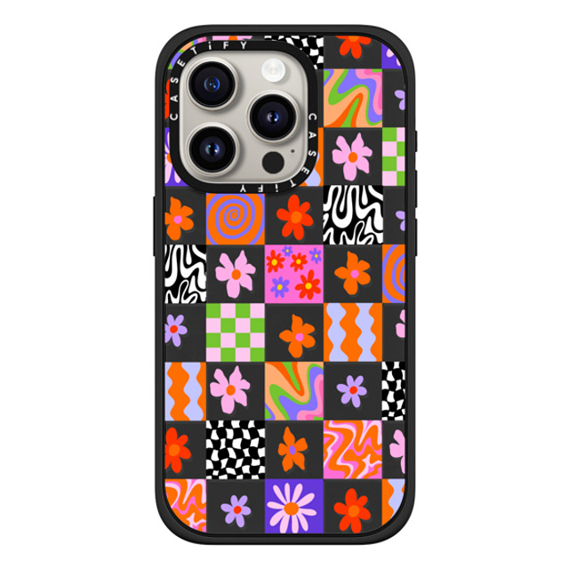 Illustrated by Charlie x CASETiFY iPhone 15 Pro Case Floral,Pattern マットブラック インパクトケース MagSafe対応 Retro Checkerboard by Illustrated By Charlie Mother's Day Illustrated by Charlie x CASETiFY iPhone 15 Pro Case Floral,Pattern マットブラック インパクトケース MagSafe対応 Retro Checkerboard by Illustrated By Charlie Mother's Day