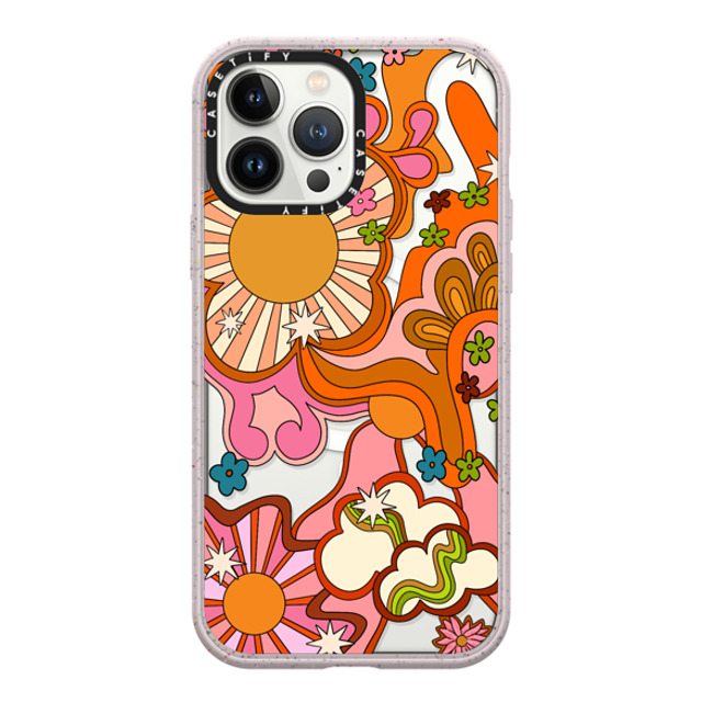 Illustrated by Charlie x CASETiFY iPhone 13 Pro Max ケース Matte Mollusc Purple インパクトケース MagSafe対応 Seventies Psychedelic by Illustrated by Charlie