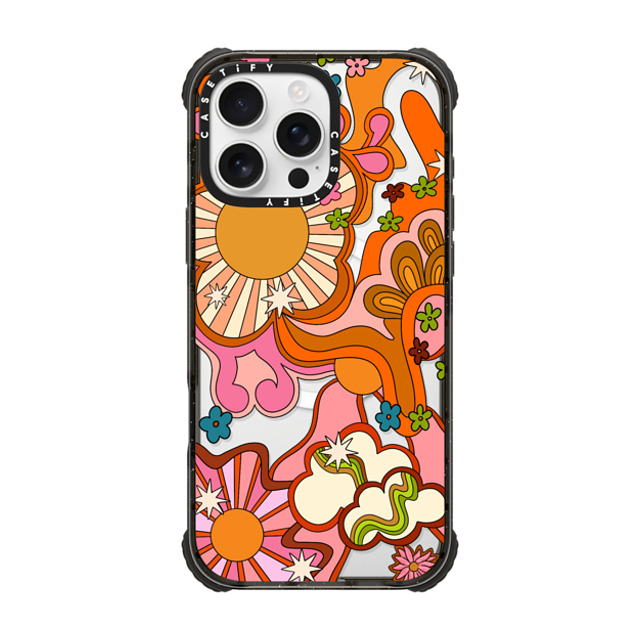 Illustrated by Charlie x CASETiFY iPhone 16 Pro Max Case Floral,Pattern Black ウルトラ インパクトケース MagSafe 対応 Seventies Psychedelic by Illustrated by Charlie Father's Day Illustrated by Charlie x CASETiFY iPhone 16 Pro Max Case Floral,Pattern Black ウルトラ インパクトケース MagSafe 対応 Seventies Psychedelic by Illustrated by Charlie Father's Day