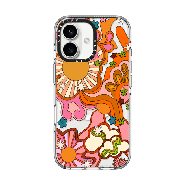 Illustrated by Charlie x CASETiFY iPhone 16 Case Floral,Pattern Clear Clear Case MagSafe Compatible Seventies Psychedelic by Illustrated by Charlie Father's Day Illustrated by Charlie x CASETiFY iPhone 16 Case Floral,Pattern Clear Clear Case MagSafe Compatible Seventies Psychedelic by Illustrated by Charlie Father's Day