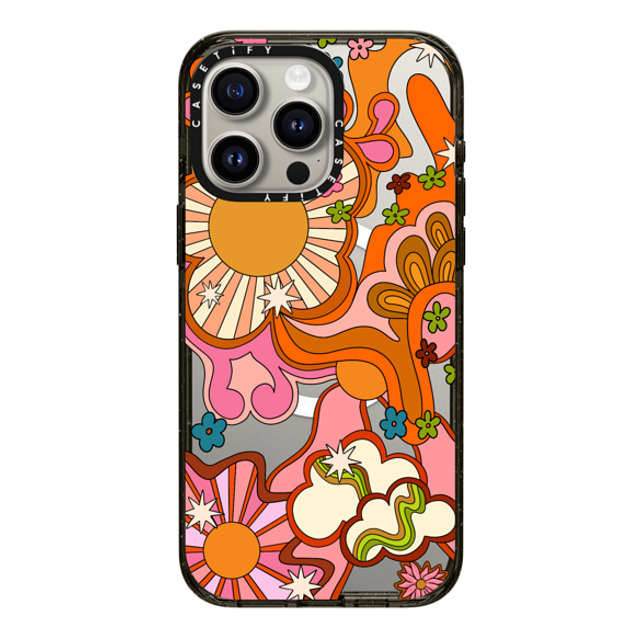 Illustrated by Charlie x CASETiFY iPhone 15 Pro Max Case Floral,Pattern Black Impact Case MagSafe Compatible Seventies Psychedelic by Illustrated by Charlie Back to School Illustrated by Charlie x CASETiFY iPhone 15 Pro Max Case Floral,Pattern Black Impact Case MagSafe Compatible Seventies Psychedelic by Illustrated by Charlie Back to School