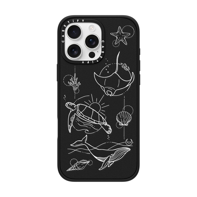 Bella Rose Art x CASETiFY iPhone 16 Pro Max Case Matte Black Impact Case MagSafe Compatible Under The Sea with White Lines By Bella Rose Art Father's Day Bella Rose Art x CASETiFY iPhone 16 Pro Max Case Matte Black Impact Case MagSafe Compatible Under The Sea with White Lines By Bella Rose Art Father's Day