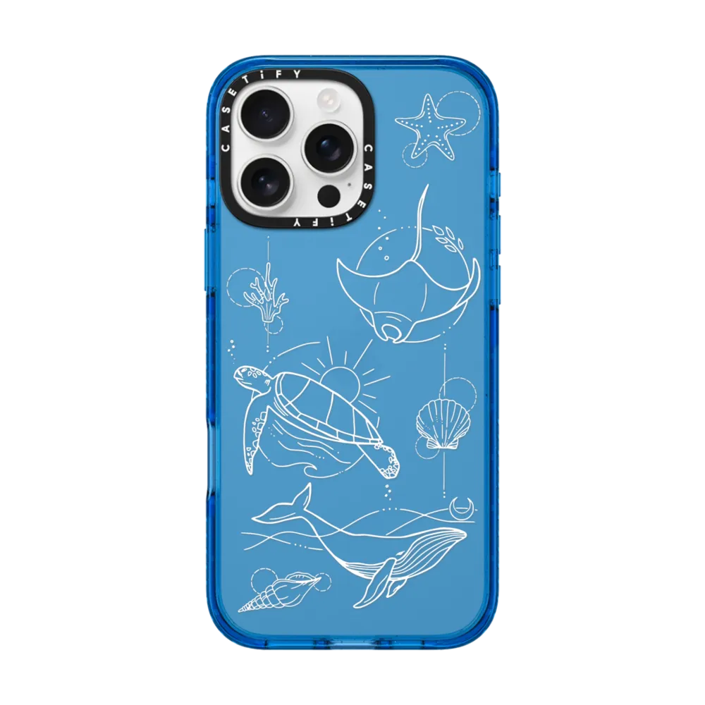 Impact iPhone 16 Pro Max Case - Under The Sea with White Lines By Bella Rose Art