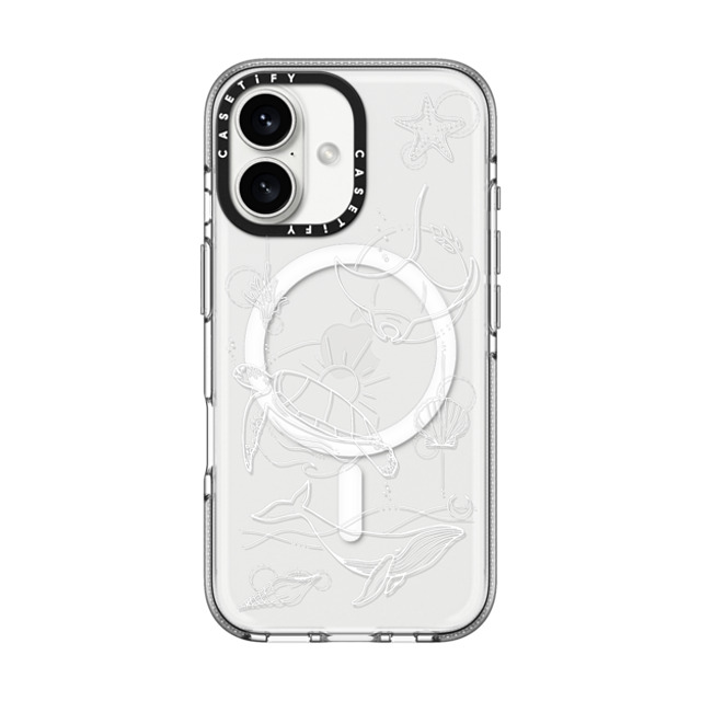 Bella Rose Art x CASETiFY iPhone 16 Case Clear Clear Case MagSafe Compatible Under The Sea with White Lines By Bella Rose Art Father's Day Bella Rose Art x CASETiFY iPhone 16 Case Clear Clear Case MagSafe Compatible Under The Sea with White Lines By Bella Rose Art Father's Day