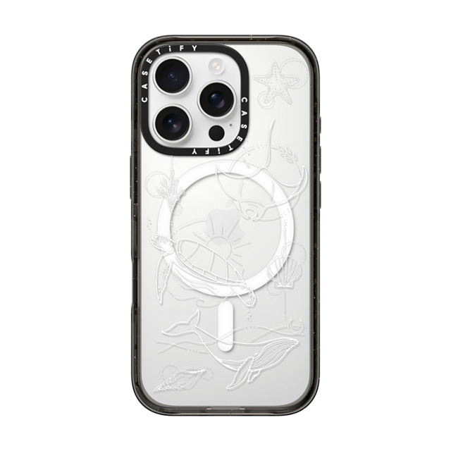 Bella Rose Art x CASETiFY iPhone 16 Pro Case Black Impact Case MagSafe Compatible Under The Sea with White Lines By Bella Rose Art Father's Day Bella Rose Art x CASETiFY iPhone 16 Pro Case Black Impact Case MagSafe Compatible Under The Sea with White Lines By Bella Rose Art Father's Day