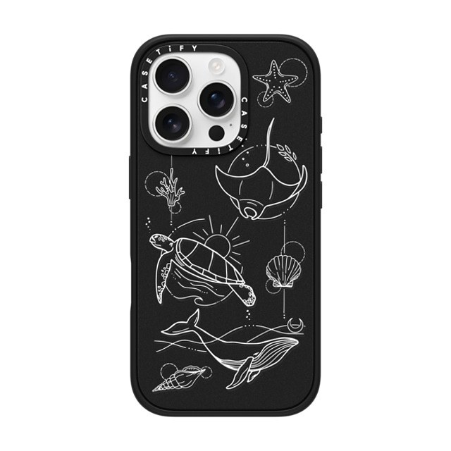 Bella Rose Art x CASETiFY iPhone 16 Pro Case Matte Black Impact Case MagSafe Compatible Under The Sea with White Lines By Bella Rose Art Father's Day Bella Rose Art x CASETiFY iPhone 16 Pro Case Matte Black Impact Case MagSafe Compatible Under The Sea with White Lines By Bella Rose Art Father's Day