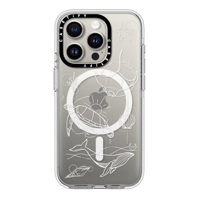 Bella Rose Art x CASETiFY iPhone 15 Pro ケース クリア クリア ケース MagSafe対応 Under The Sea with White Lines By Bella Rose Art Back to School Bella Rose Art x CASETiFY iPhone 15 Pro ケース クリア クリア ケース MagSafe対応 Under The Sea with White Lines By Bella Rose Art Back to School