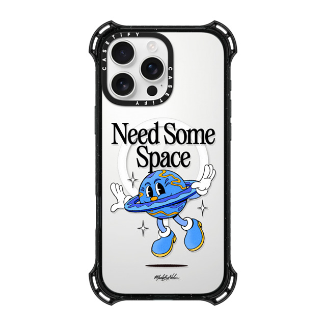 Made by Nelson x CASETiFY iPhone 16 Pro Max ケース ブラック バウンスケース Need Some Space Clear by Made By Nelson