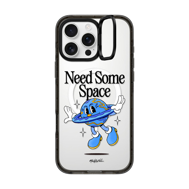 Made by Nelson x CASETiFY iPhone 16 Pro Max ケース ブラック インパクトリングスタンドケース MagSafe対応 Need Some Space Clear by Made By Nelson