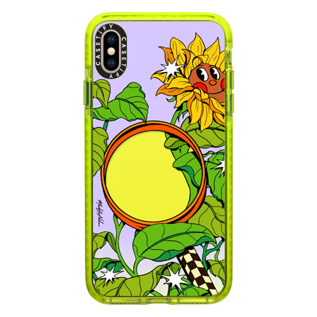 Made by Nelson x CASETiFY iPhone XS Max ケース ネオン イエロー インパクトケース Sunflower Mirror Case by MadeByNelson