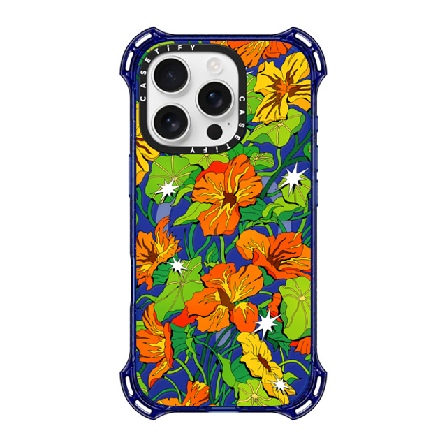Made by Nelson x CASETiFY iPhone 16 Pro Case コバルトブルー バウンスケース Orange Floral by Made By Nelson Made by Nelson x CASETiFY iPhone 16 Pro Case コバルトブルー バウンスケース Orange Floral by Made By Nelson