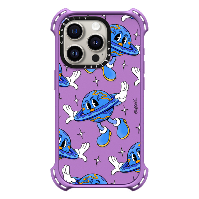 Made by Nelson x CASETiFY iPhone 15 Pro ケース Matte Purple バウンスケース Need Some Space by Made By Nelson