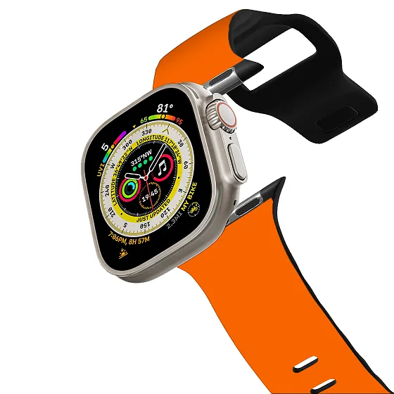 Bright Orange Faux Leather Apple Watch Band