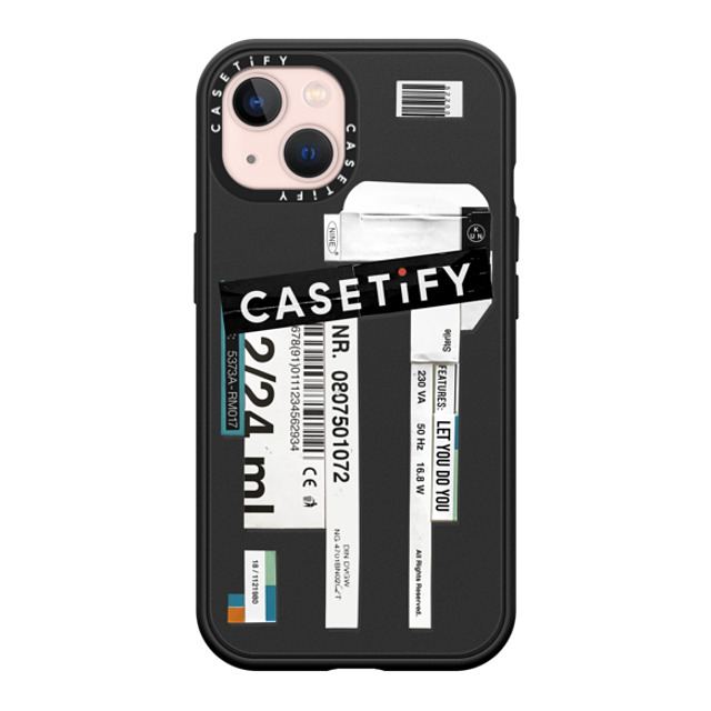 Kunel Gaur x CASETiFY iPhone 13 ケース マットブラック インパクトケース MagSafe対応 CASETiFY