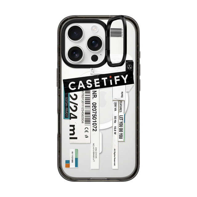 Kunel Gaur x CASETiFY iPhone 16 Pro ケース ブラック インパクトリングスタンドケース MagSafe対応 CASETiFY