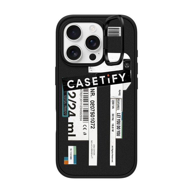 Kunel Gaur x CASETiFY iPhone 16 Pro ケース マットブラック インパクトリングスタンドケース MagSafe対応 CASETiFY