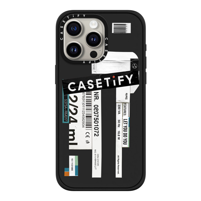 Kunel Gaur x CASETiFY iPhone 15 Pro Max ケース マットブラック インパクトケース MagSafe対応 CASETiFY