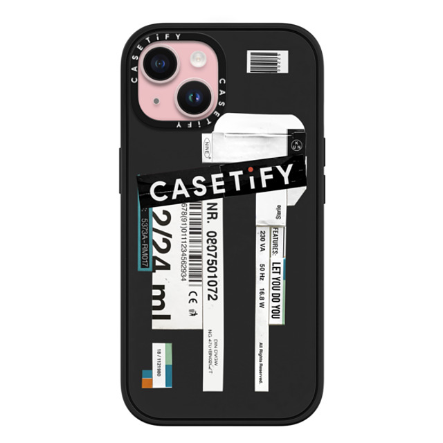 Kunel Gaur x CASETiFY iPhone 15 ケース マットブラック インパクトケース MagSafe対応 CASETiFY