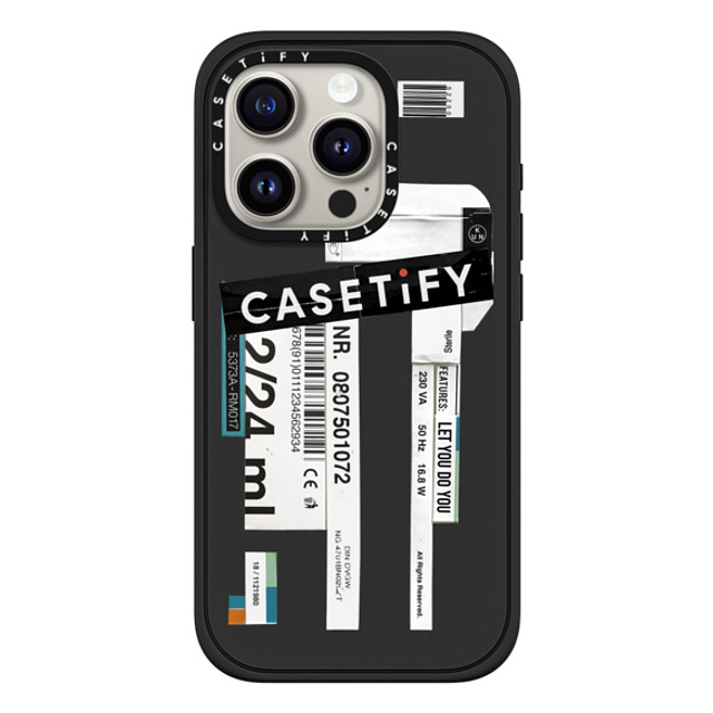 Kunel Gaur x CASETiFY iPhone 15 Pro ケース マットブラック インパクトケース MagSafe対応 CASETiFY