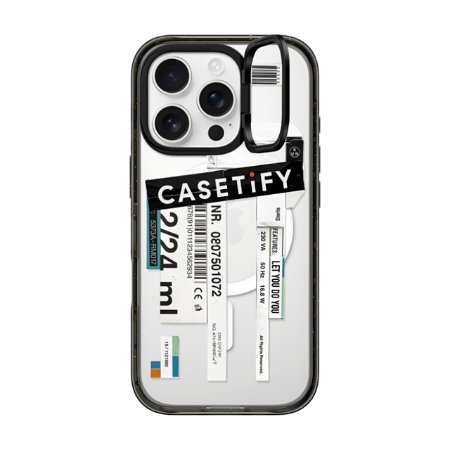 Kunel Gaur x CASETiFY iPhone 16 Pro ケース ブラック インパクトリングスタンドケース MagSafe対応 Casetify