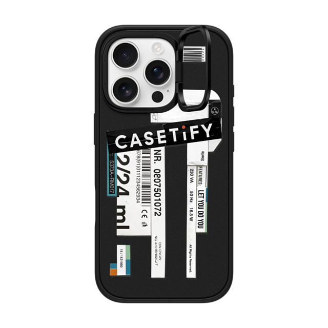 Kunel Gaur x CASETiFY iPhone 16 Pro ケース マットブラック インパクトリングスタンドケース MagSafe対応 Casetify