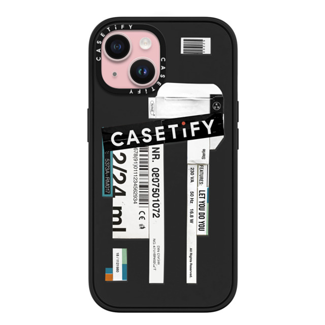 Kunel Gaur x CASETiFY iPhone 15 ケース マットブラック インパクトケース MagSafe対応 Casetify