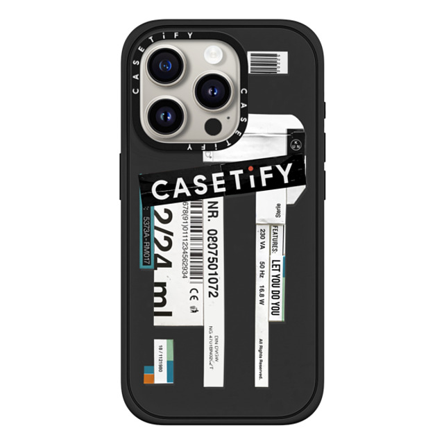 Kunel Gaur x CASETiFY iPhone 15 Pro ケース マットブラック インパクトケース MagSafe対応 Casetify