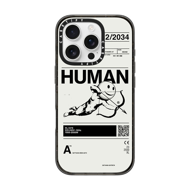 Kunel Gaur x CASETiFY iPhone 16 Pro ケース Icon,Typography ブラック インパクトケース MagSafe対応 Human Father's Day Kunel Gaur x CASETiFY iPhone 16 Pro ケース Icon,Typography ブラック インパクトケース MagSafe対応 Human Father's Day
