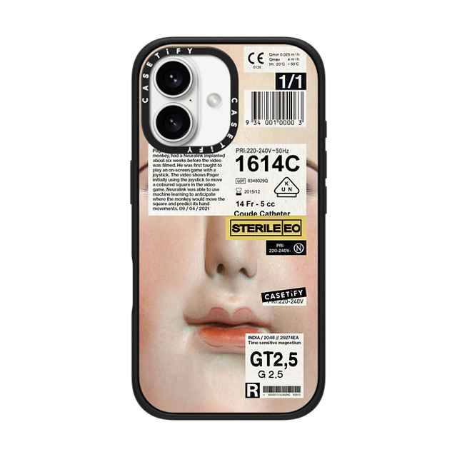 Kunel Gaur x CASETiFY iPhone 16 ケース Sticker,Typography マットブラック インパクトケース MagSafe対応 Neuralink Father's Day Kunel Gaur x CASETiFY iPhone 16 ケース Sticker,Typography マットブラック インパクトケース MagSafe対応 Neuralink Father's Day